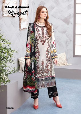 Gull Ahmed by Riwayat vol 6 pure lawn cotton dress material catalogue at affordable rate salwar kameez catalogs