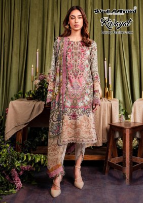 Gull aahmed by riwayat vol 5 Pure lawn cotton pakisatani suit catalogue at amaviexpo pakistani suit catalogs