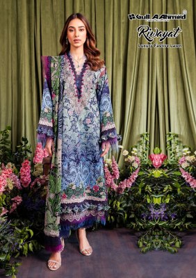 Gull aahmed by riwayat vol 5 Pure lawn cotton pakisatani suit catalogue at amaviexpo pakistani suit catalogs