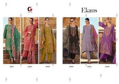 Gull jee by Ekans pure muslin silk heavy embroidered unstitched salwar kameez catalogue  salwar kameez catalogs