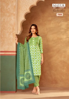 Gulmohar vol 7 by Mayur Pure cotton printed kurti pant and dupatta catalogue at low rate readymade suit catalogs