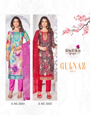 Gulnaz vol 1 by Radhika life style organza fancy readymade suit catalogue at affordable rate readymade suit catalogs