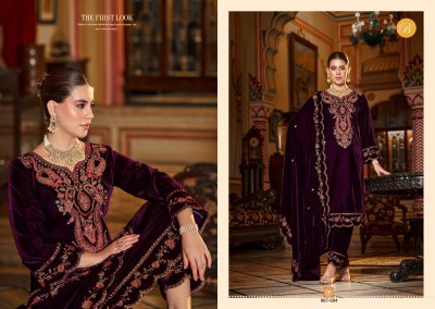 Gulzaar by Belliza pure velvet heavy embroidered designer Pakistani suit catalogue at amavi expo pakistani suit catalogs