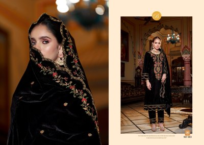 Gulzaar by Belliza pure velvet heavy embroidered designer Pakistani suit catalogue at amavi expo pakistani suit catalogs