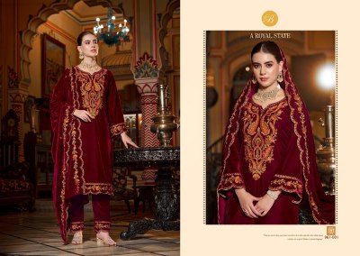 Gulzaar by Belliza pure velvet heavy embroidered designer Pakistani suit catalogue at amavi expo pakistani suit catalogs