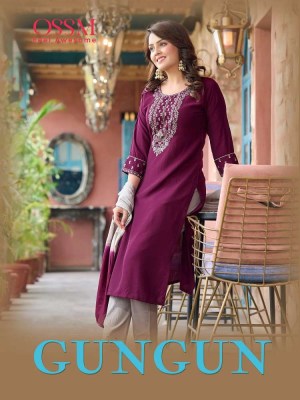 Gungun by ossm Kurti  new Fancy 3pc set Kurti catalogue  Collection Ossm Kurti catalogue