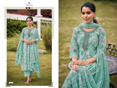Gungun vol 1 by Hinaya cotton cambric flaired kurti with pant and dupatta catalogue at low rate readymade suit catalogs