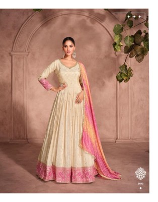 Gunjan by Sayuri Designer Pure Simar Silk Embroidered Exclusive Gown with Dupatta catalogue at low price gown catalogs