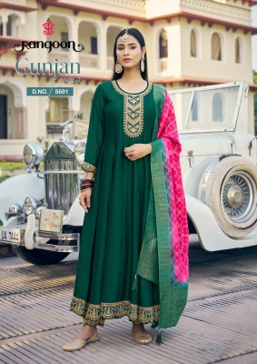 Gunjan vol 2 by Rangoon Silk With Fancy Embroidered Anarkali Style Catalogue At Affordable rate wholesale catalogs