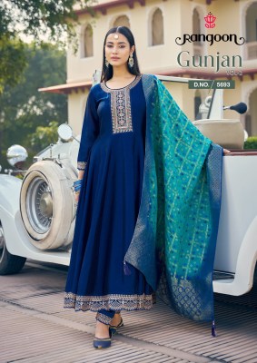 Gunjan vol 2 by Rangoon Silk With Fancy Embroidered Anarkali Style Catalogue At Affordable rate fancy Anarkali suit catalogs