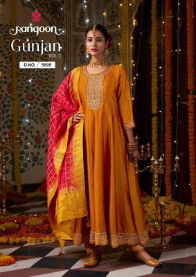 Gunjan vol 2 by Rangoon Silk With Fancy Embroidered Anarkali Style Catalogue At Affordable rate fancy Anarkali suit catalogs