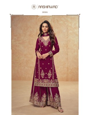 Guzarish By Aashirwad Premium Chinon Silk Sharara Suit Catalogue at low price fancy sharara suit Catalogs
