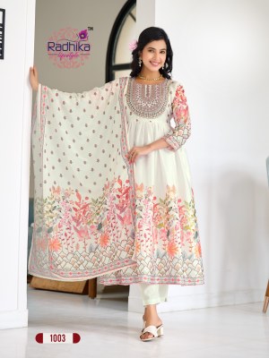 Guzarish vol 1 by Radhika life style chinon printed hand work fancy anarkali suit catalogue at amavi expo fancy Anarkali suit catalogs