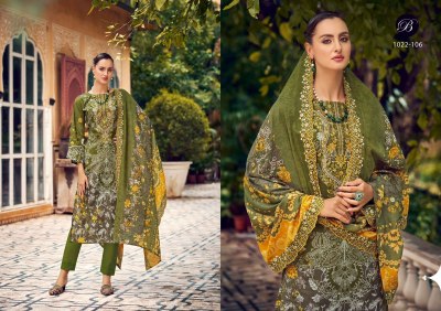 Guzarish vol 19 by Belliza Pure Cotton Digital printed Embroidered unstitched suit collection dress material catalogs