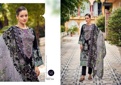 Guzarish vol 19 by Belliza Pure Cotton Digital printed Embroidered unstitched suit collection dress material catalogs