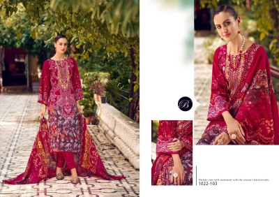 Guzarish vol 19 by Belliza Pure Cotton Digital printed Embroidered unstitched suit collection dress material catalogs