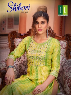 H DOT by HIRWA presents latest Catalog shibori vol 5 Naira Cut Festive Wear Kurtis with Embroidery Work at wholesale rate hirwa