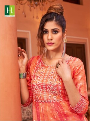 H DOT by HIRWA presents latest Catalog shibori vol 5 Naira Cut Festive Wear Kurtis with Embroidery Work at wholesale rate kurtis catalogs