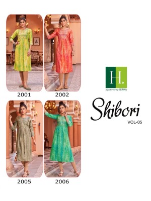 H DOT by HIRWA presents latest Catalog shibori vol 5 Naira Cut Festive Wear Kurtis with Embroidery Work at wholesale rate kurtis catalogs