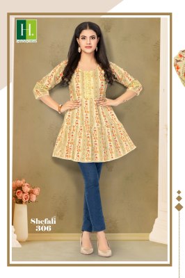 H Dot by Hirwa present shefali vol 3 heavy reyon procian prints with foil print short tunic catalogue  western wear