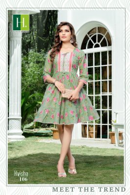 H dot Hirwa by Kavisha cambric cotton jaipuri prints kurti catalogue at low rate kurtis catalogs