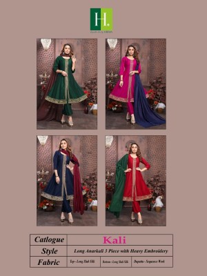 H dot hirwa by Kali presents latest cut 3 Piece anarkali suit  catalog at wholesale price readymade suit catalogs