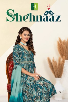 H dot hirwa by Shehnaz heavy reyon foil printed kurti pant and dupatta catlogue at low rate hirwa