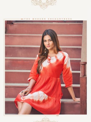 H dot hirwa by Shirley present cotton chikan with tie and dye printed tunic catalogue at wholesale price  kurtis catalogs