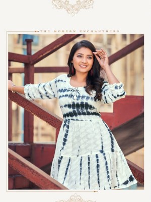 H dot hirwa by Shirley present cotton chikan with tie and dye printed tunic catalogue at wholesale price  kurtis catalogs