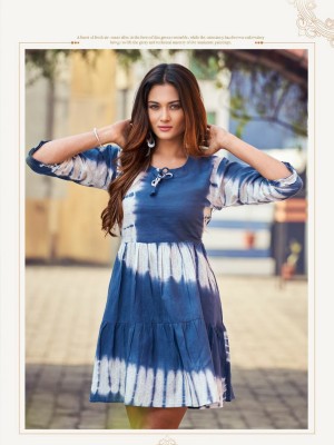 H dot hirwa by Shirley present cotton chikan with tie and dye printed tunic catalogue at wholesale price  kurtis catalogs