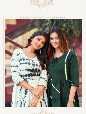 H dot hirwa by Shirley present cotton chikan with tie and dye printed tunic catalogue at wholesale price  kurtis catalogs