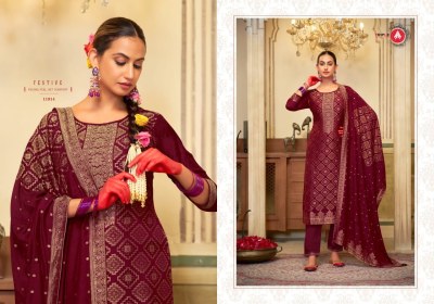 Hanshika by Triple A viscose maslin reyon unstitched dress material catalogue dress material catalogs