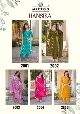 Hansika by Mittoo Cotton thread Hand work Top bottom and dupatta catalogue at affordable rate readymade suit catalogs