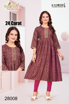 Hariyaali by 24 carat vol 6 two tone reyon tie printed kurti catalogue at affordable rate Hariyaali Kurti 