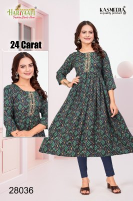 Hariyaali by 24 carat vol 6 two tone reyon tie printed kurti catalogue at affordable rate kurtis catalogs