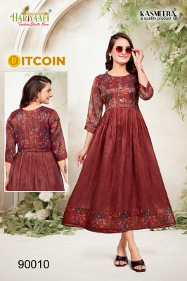 Hariyaali by Bitcoin tissu silk with digital printed kurti catalogue at affordable rate kurtis catalogs