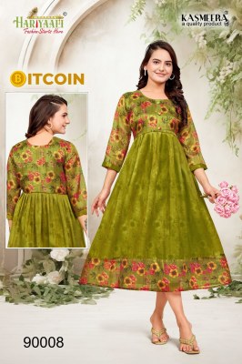 Hariyaali by Bitcoin tissu silk with digital printed kurti catalogue at affordable rate kurtis catalogs