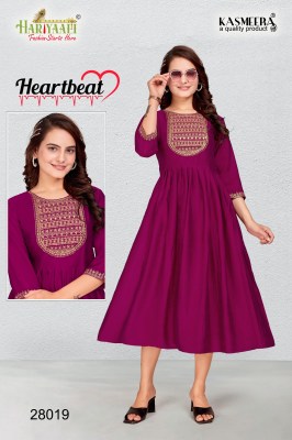 Hariyaali by Heartbeat vol 2 beautiful embroidered neck fancy kurti catalogue at affordable rate  kurtis catalogs