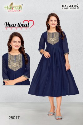 Hariyaali by Heartbeat vol 2 beautiful embroidered neck fancy kurti catalogue at affordable rate  kurtis catalogs