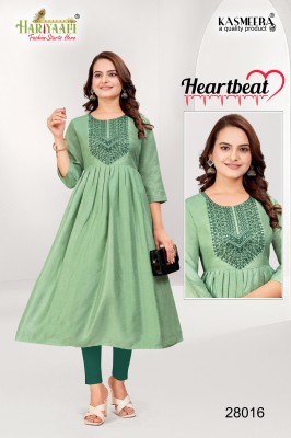 Hariyaali by Heartbeat vol 2 beautiful embroidered neck fancy kurti catalogue at affordable rate  kurtis catalogs