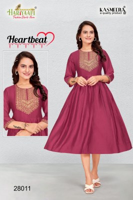 Hariyaali by Heartbeat vol 2 beautiful embroidered neck fancy kurti catalogue at affordable rate  kurtis catalogs