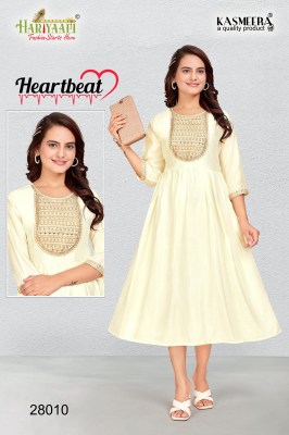 Hariyaali by Heartbeat vol 2 beautiful embroidered neck fancy kurti catalogue at affordable rate  kurtis catalogs