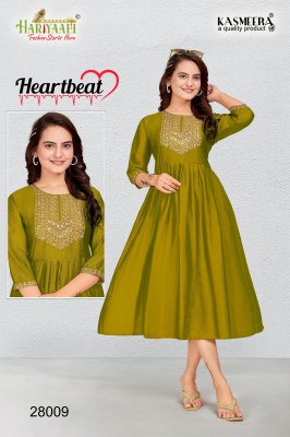 Hariyaali by Heartbeat vol 2 beautiful embroidered neck fancy kurti catalogue at affordable rate  kurtis catalogs