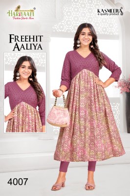 Hariyaali by freehit aaliya vol 4 by reyon shiffali aalia pattern kurti catalog at wholesale rate kurtis catalogs