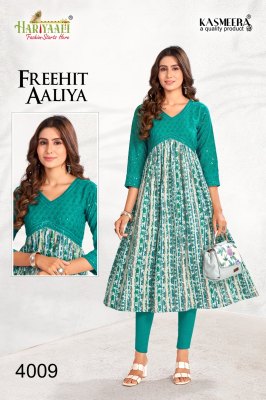 Hariyaali by freehit aaliya vol 4 by reyon shiffali aalia pattern kurti catalog at wholesale rate kurtis catalogs