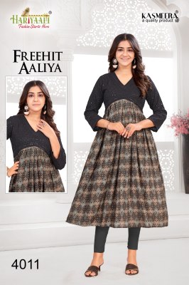 Hariyaali by freehit aaliya vol 4 by reyon shiffali aalia pattern kurti catalog at wholesale rate kurtis catalogs