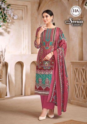 Harshit Fashion Hub Sonia 2 Pure Soft Cotton Unstitched Suit  Fancy Print, Swarovski Work, Designer Dupatta  Wholesael dress material catalogs
