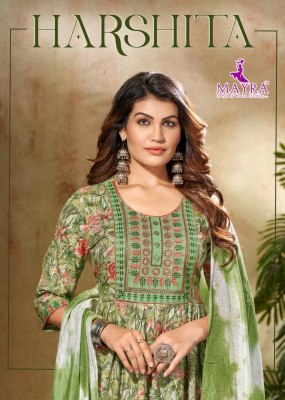 Harshitha by Mayra capsule printed umbrella anarkali suit catalogue at affordable rate  Mayra Kurtis