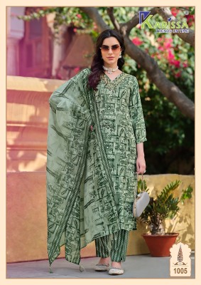 Haseena by Karissa reyon foil printed kurti pant and dupatta catalogue readymade suit catalogs