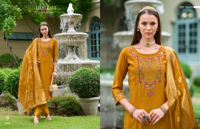 Hasmeena vol 4 by lily and lali hand embroidered fancy kurti pant and dupatta catalogue at affordable rate readymade suit catalogs